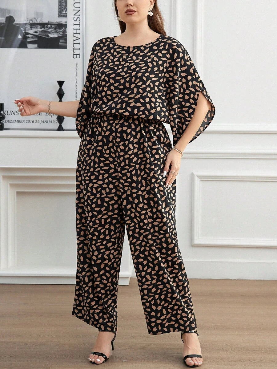 Realce sua confiança com o macacão Plus Size jumpsuit longo, manga dividida e caimento impecável. Estilo prático e sofisticado.