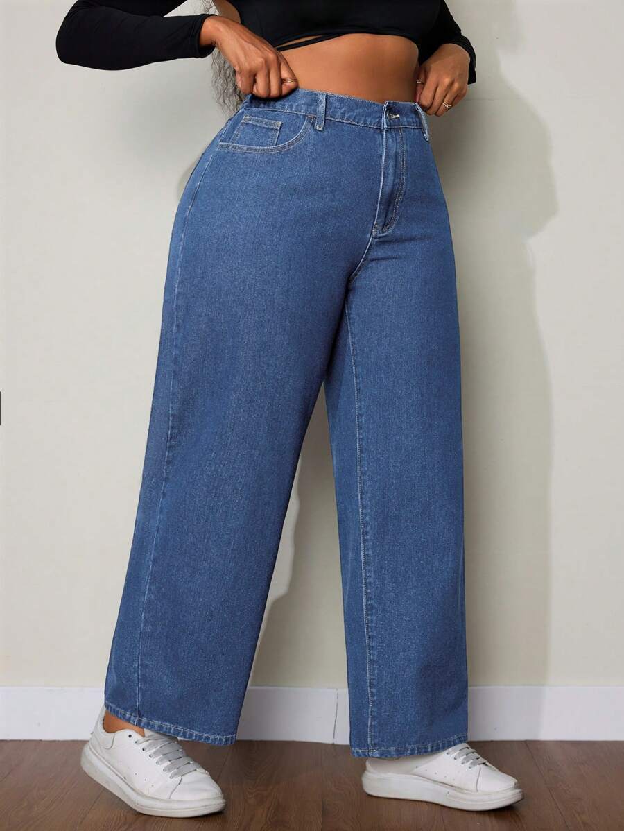 Conforto, estilo e caimento perfeito. Calça jeans plus size com cintura alta, ideal para todos os tipos de corpo.