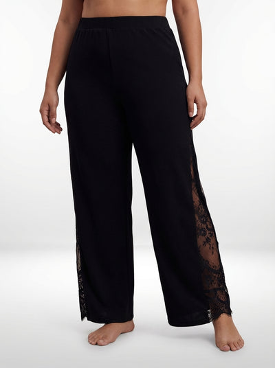 Calça Plus Size Cintura Alta e Fenda Lateral