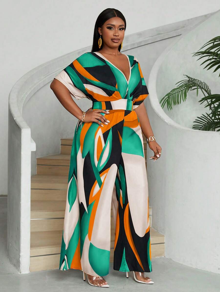 Uma peça que combina elegância e praticidade. Macacão plus size longo com modelagem confortável.