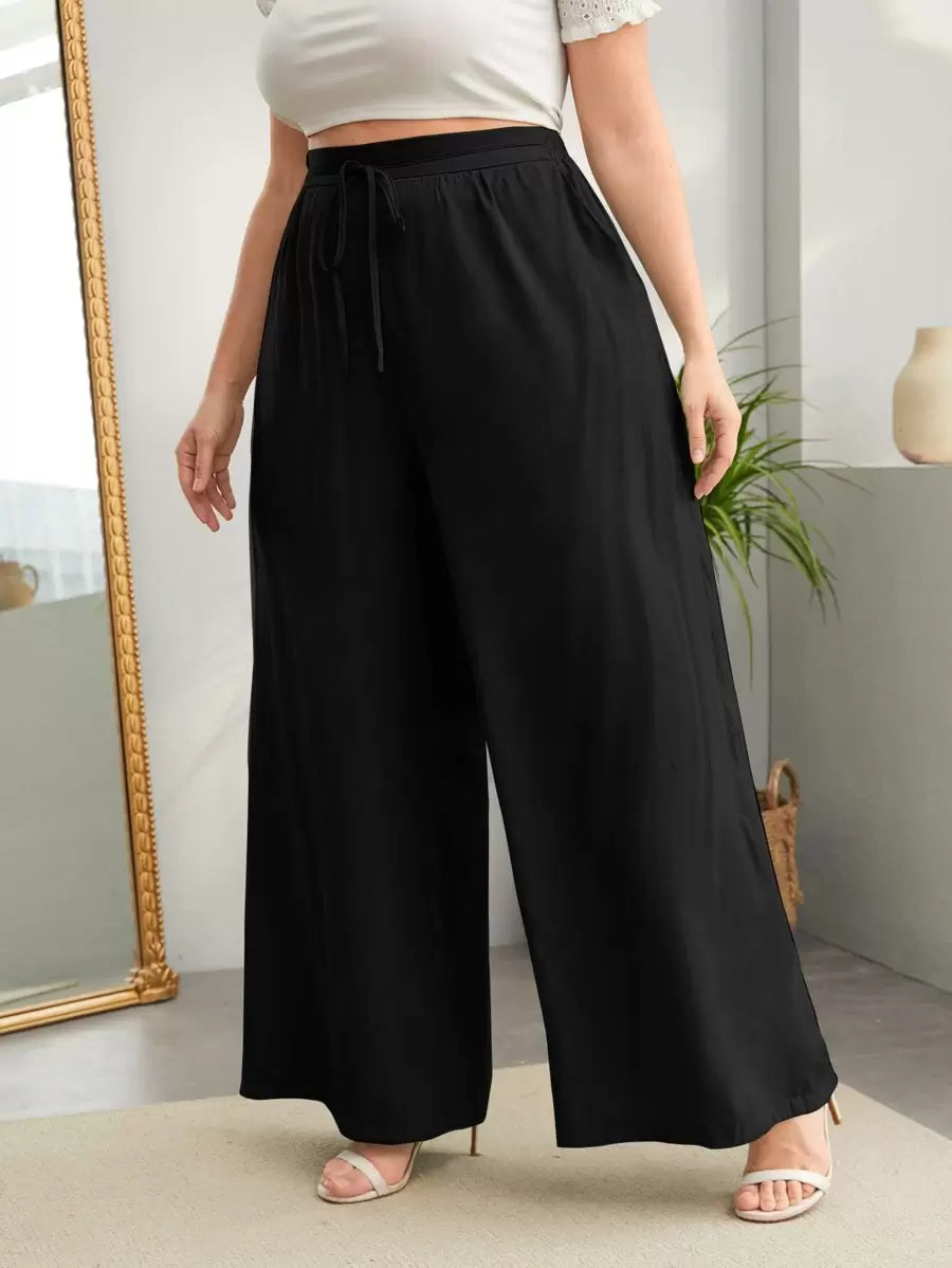 Calça feminina cintura alta com bolsos práticos, tecido leve e ajuste personalizado.