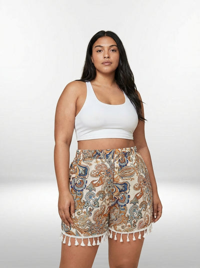 Short Feminino Casual - Paisley Plus Size